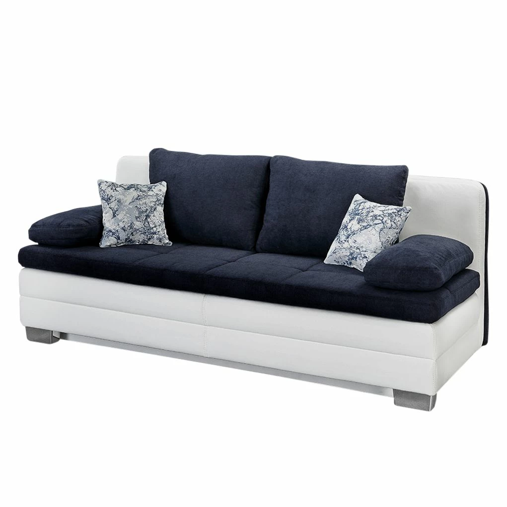 Home Design Canapé convertible Gibb - Blanc / Bleu 3 Home Design Canapé convertible Gibb - Blanc / Bleu