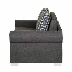 Mooved Canapé convertible Latina X - Gris / Bleu - Largeur : 185 cm -loftscape Boutique schlafsofa latina country webstoff grau karomuster 394906