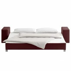Chillout by Franz Fertig Canapé convertible Plaza - Bordeaux - Largeur : 228 cm - Sans fonction -loftscape Boutique schlafsofa plaza echtleder bordeaux 228 cm gerade armlehnen 1415894