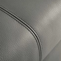 Chillout by Franz Fertig Canapé convertible Plaza - Gris - Largeur : 192 cm - Accoudoir réglable -loftscape Boutique schlafsofa plaza echtleder grau 192 cm abklappbare armlehnen 1413818