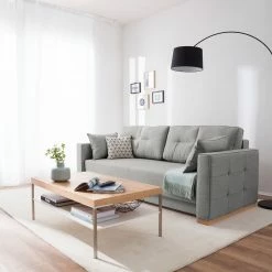 Roomscape Canapé convertible Realico - Gris argenté -loftscape Boutique schlafsofa realico webstoff silbergrau 4912688