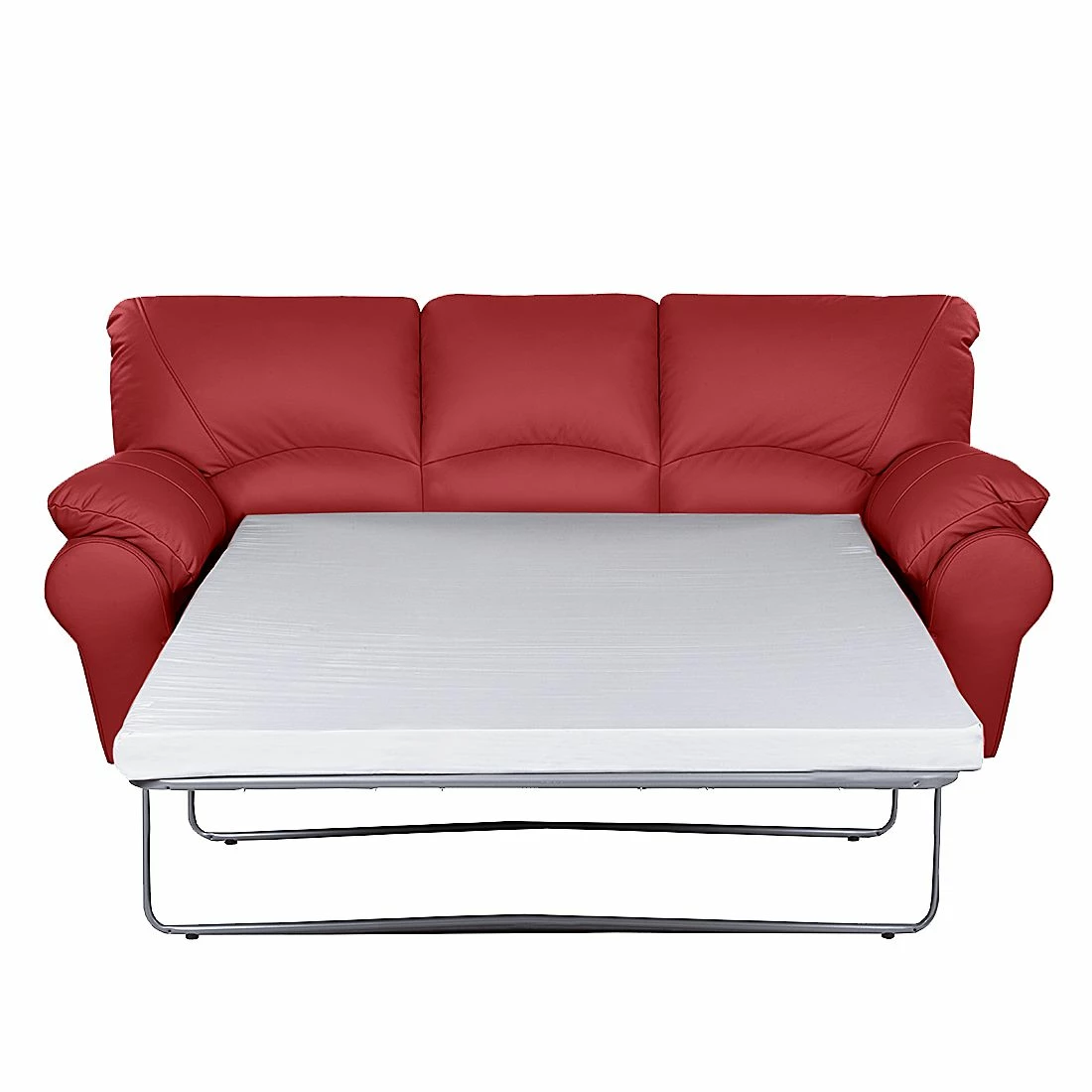 Modoform Canapé convertible Torsby - Cuir véritable rouge 8 Modoform Canapé convertible Torsby - Cuir véritable rouge – Image 6