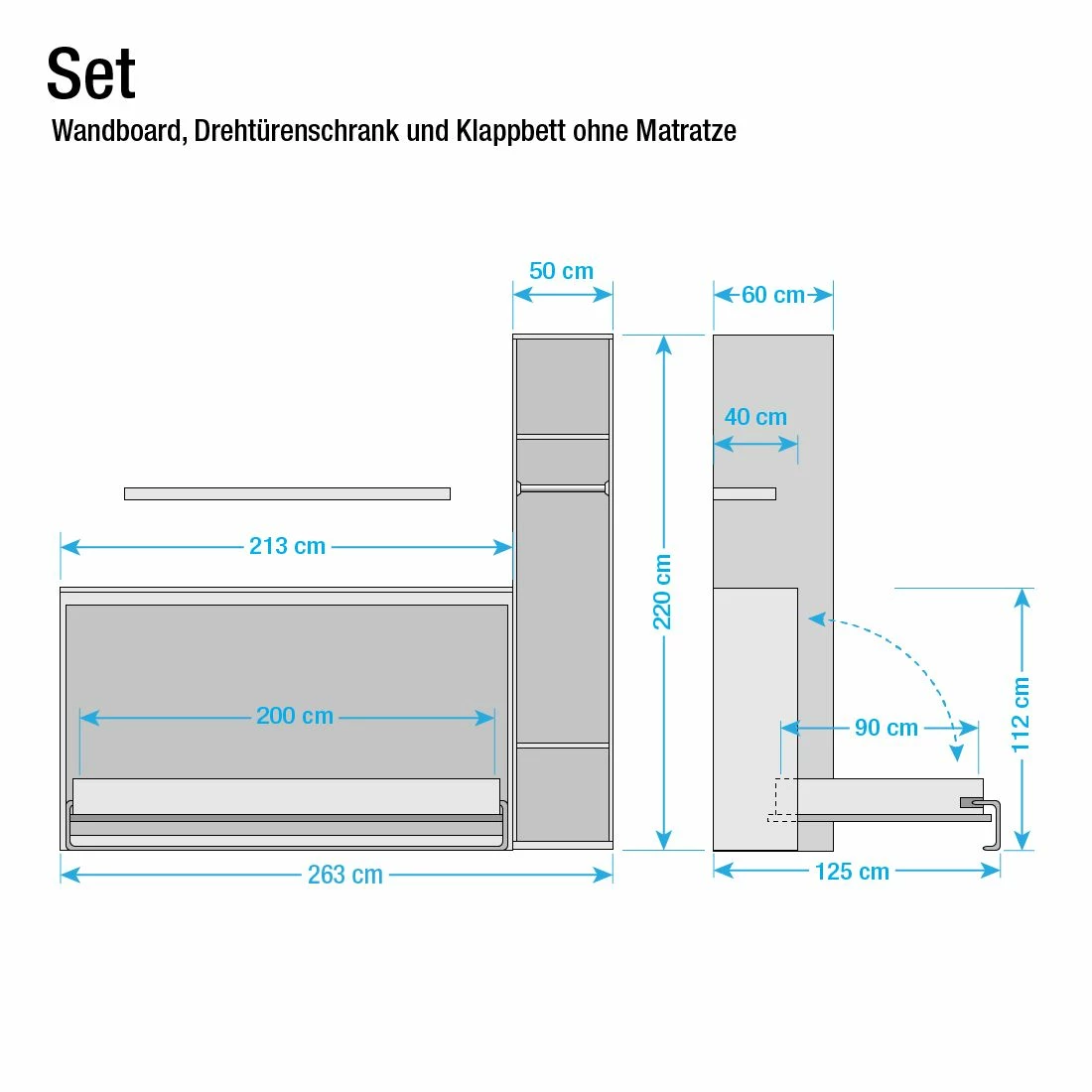 Loftscape Ensemble lit mural Godia II - Blanc - Sans matelas 5 Loftscape Ensemble lit mural Godia II - Blanc - Sans matelas – Image 3