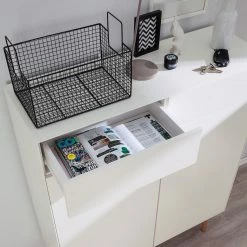 Mørteens Meuble à chaussures Lindholm II - Partiellement en chêne massif - Blanc -loftscape Boutique schuhschrank lindholm ii weiss eiche massiv 4037336