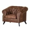 Ars manufacti Fauteuil Benavente - Aspect vieux cuir marron