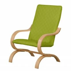 Modoform Fauteuil Bueno Vista - Vert gazon - Beige - HĂŞtre
