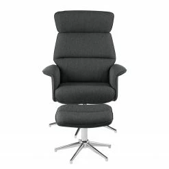 Fredriks Fauteuil Dingle (avec repose-pieds) - Tissu - Gris -loftscape Boutique sessel dingle mit hocker webstoff grau 4068724