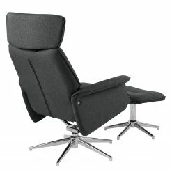 Fredriks Fauteuil Dingle (avec repose-pieds) - Tissu - Gris -loftscape Boutique sessel dingle mit hocker webstoff grau 4068736