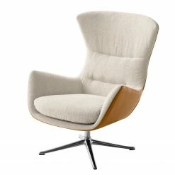 Studio Copenhagen Fauteuil Hepburn III - Beige / Cognac - Chrome brillant