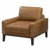 Ars manufacti Fauteuil Horley - Cuir véritable - Marron