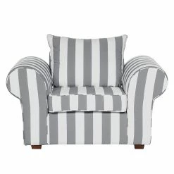Maison Belfort Fauteuil Colmar - Tissu gris à rayures -loftscape Boutique sessel livia webstoff grau gestreift 309459