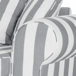 Maison Belfort Fauteuil Colmar - Tissu gris à rayures -loftscape Boutique sessel livia webstoff grau gestreift 309464