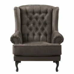 Maison Belfort Fauteuil à oreilles Miscol - Gris marron - Avec repose-pieds -loftscape Boutique sessel miscol antiklederlook mit hocker braungrau 4886364