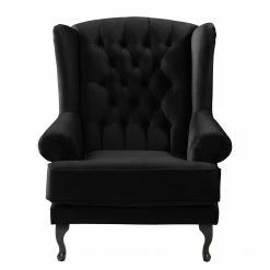 Maison Belfort Fauteuil à oreilles Miscol - Noir - Avec repose-pieds -loftscape Boutique sessel miscol samt mit hocker schwarz 4887716