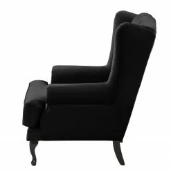 Maison Belfort Fauteuil à oreilles Miscol - Noir - Avec repose-pieds -loftscape Boutique sessel miscol samt mit hocker schwarz 4887720