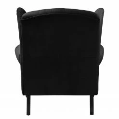 Maison Belfort Fauteuil à oreilles Miscol - Noir - Avec repose-pieds -loftscape Boutique sessel miscol samt mit hocker schwarz 4887724