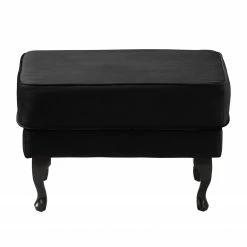 Maison Belfort Fauteuil à oreilles Miscol - Noir - Avec repose-pieds -loftscape Boutique sessel miscol samt mit hocker schwarz 4887732