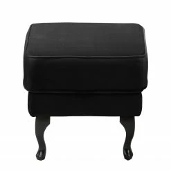 Maison Belfort Fauteuil à oreilles Miscol - Noir - Avec repose-pieds -loftscape Boutique sessel miscol samt mit hocker schwarz 4887736