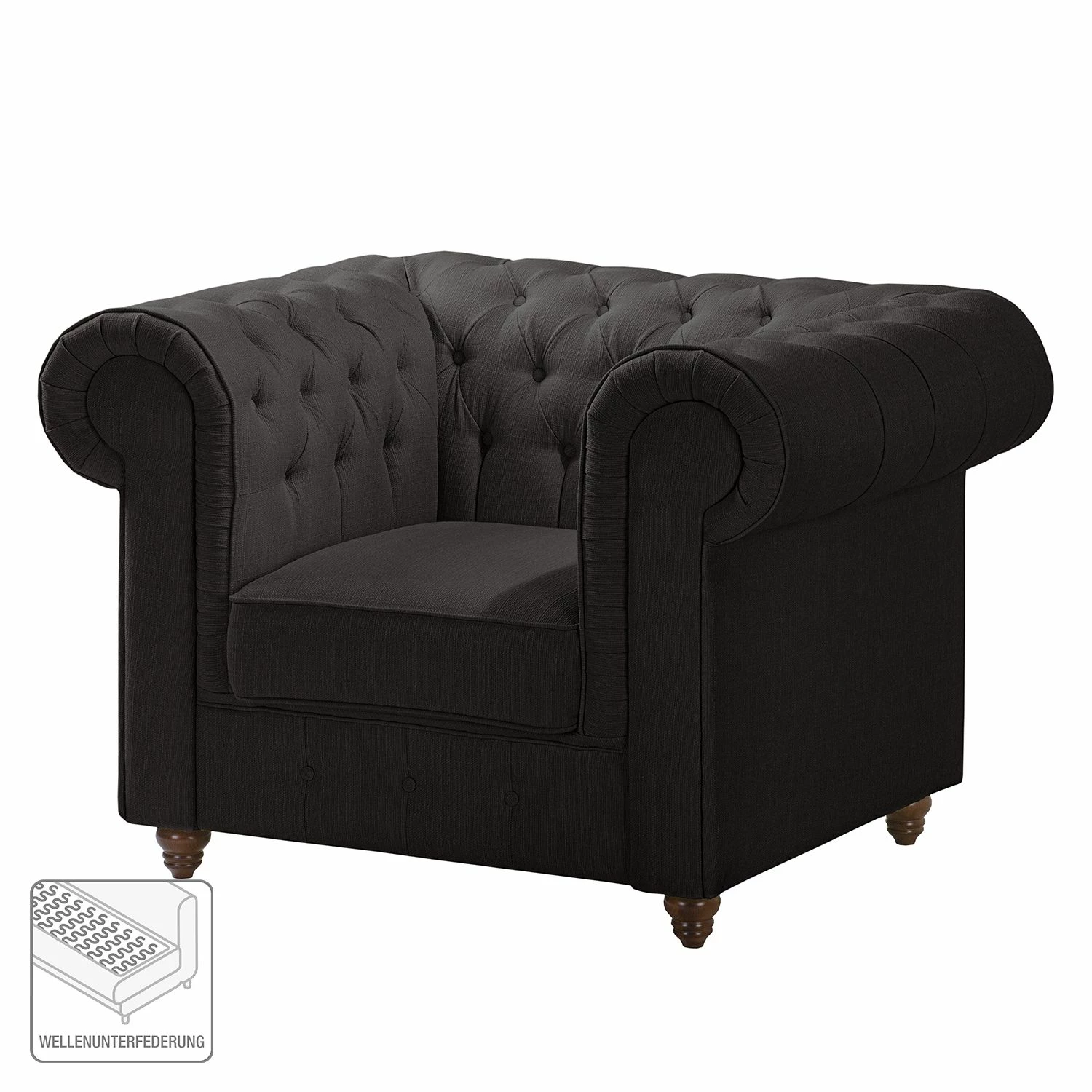 Maison Belfort Fauteuil Chesterfield Pintano - Anthracite 4 Maison Belfort Fauteuil Chesterfield Pintano - Anthracite – Image 2