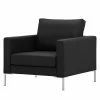Fredriks Fauteuil Portobello Cuir véritable - Cuir véritable Gad : Noir - Angulaire -loftscape Boutique sessel portobello echtleder eckiger fuss 3799700