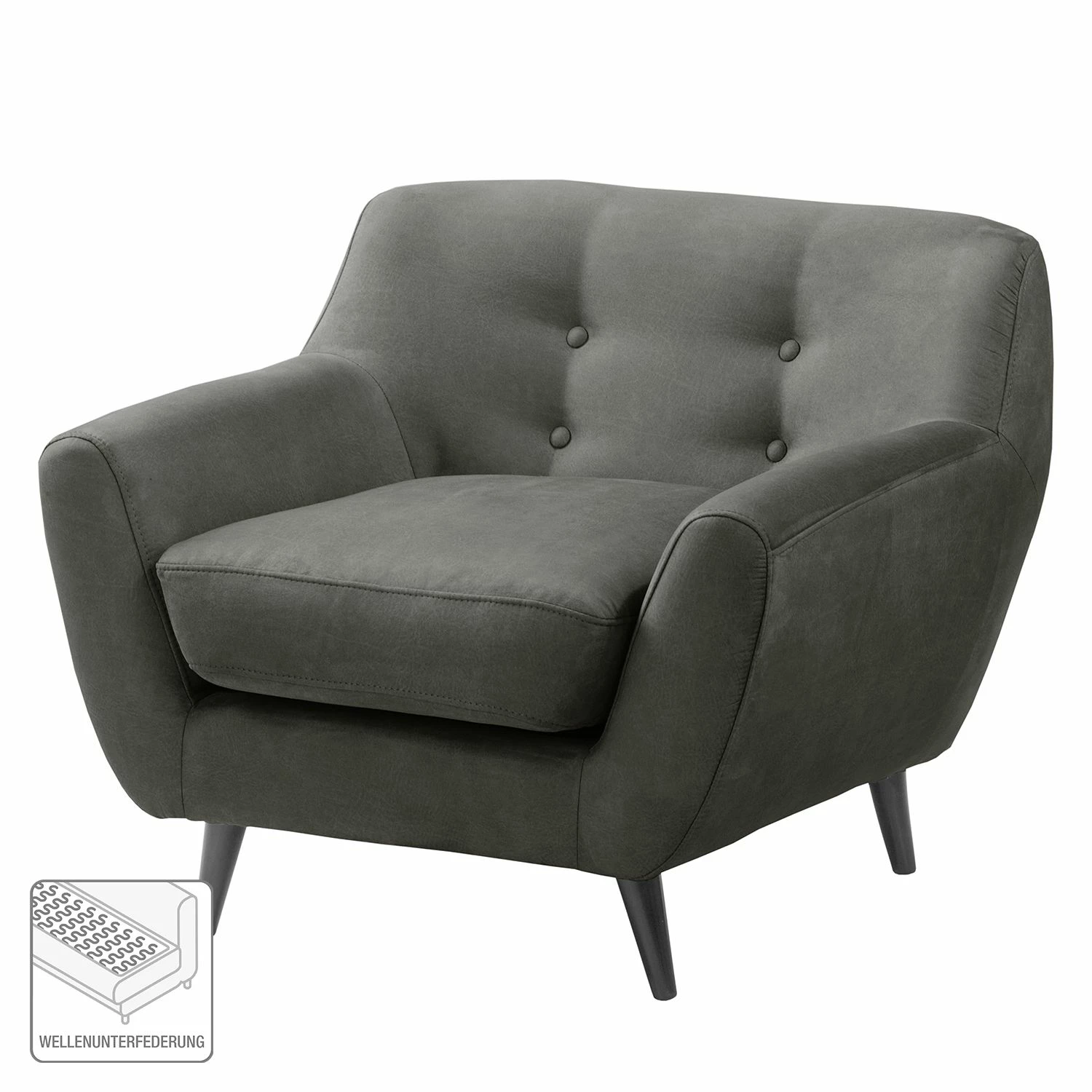 Ars manufacti Fauteuil Rometta - Gris foncé 4 Ars manufacti Fauteuil Rometta - Gris foncé – Image 2