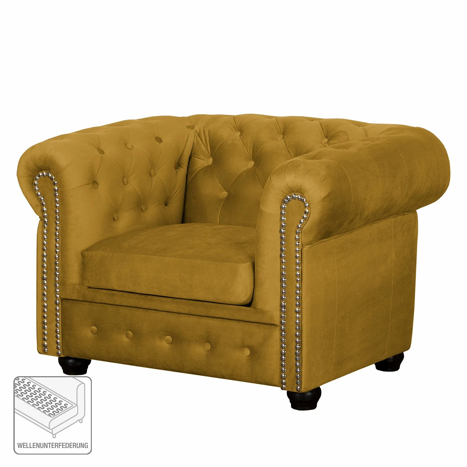 Jack & Alice Fauteuil Torquay II - Jaune moutarde 4 Jack & Alice Fauteuil Torquay II - Jaune moutarde – Image 2