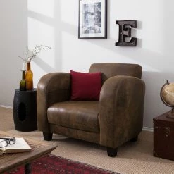Ars manufacti Fauteuil Tullow - Aspect vieux cuir marron -loftscape Boutique sessel tullow antiklederoptik braun 4972136