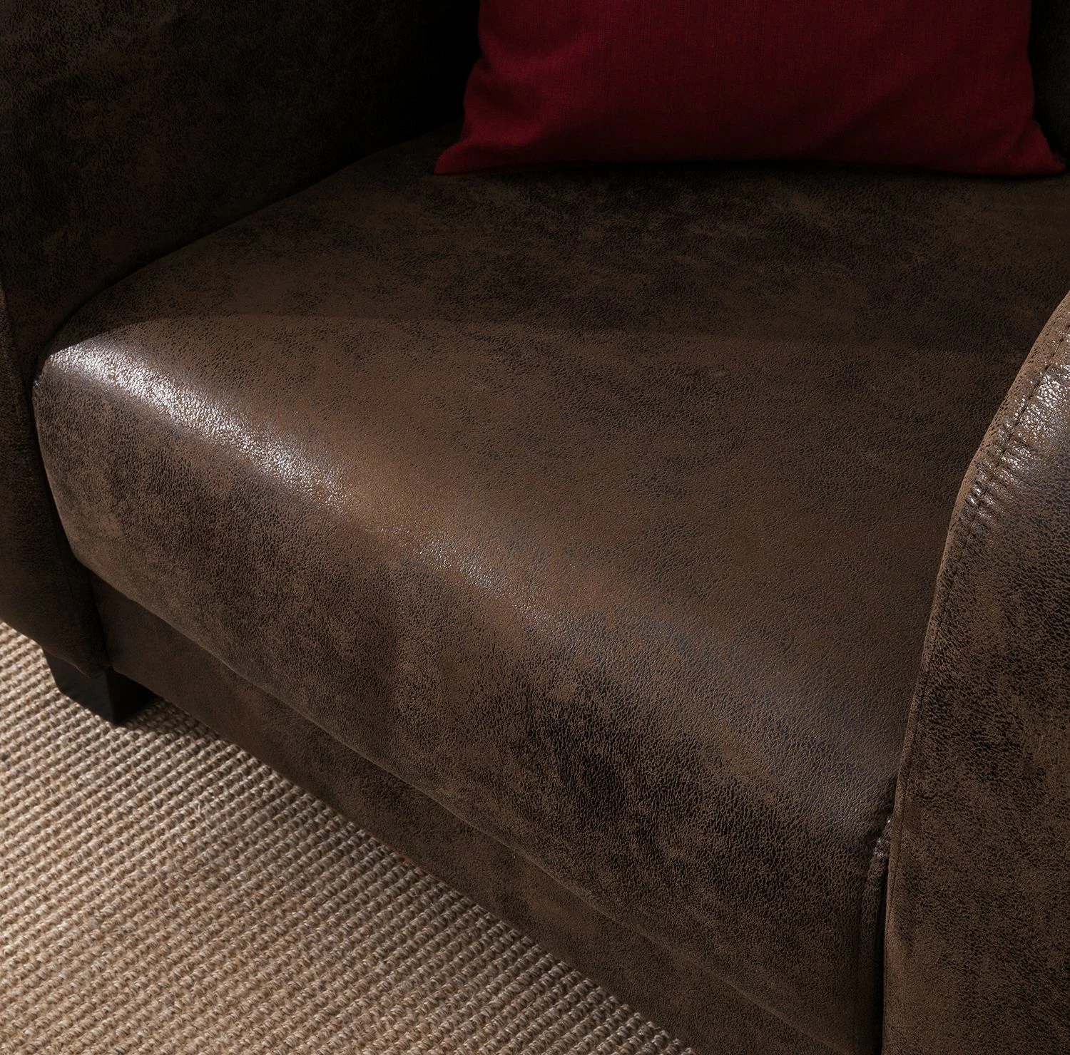 Ars manufacti Fauteuil Tullow - Aspect vieux cuir marron foncé 10 Ars manufacti Fauteuil Tullow - Aspect vieux cuir marron foncé – Image 8