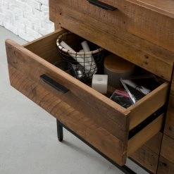 Ars manufacti Buffet Grasby - Pin recyclé / Métal - Pin foncé / Noir -loftscape Boutique sideboard grasby altholz pinie metall pinie dunkel schwarz 4920616