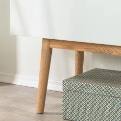 Mørteens Buffet Lindholm III - Partiellement en chêne massif - Blanc -loftscape Boutique sideboard lindholm iii weiss dekor eiche massiv 3177333