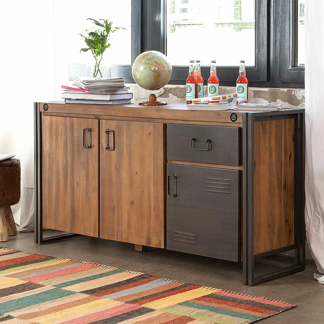 Ars manufacti Buffet Manchester I - Acacia massif / Métal 4 Ars manufacti Buffet Manchester I - Acacia massif / Métal – Image 2