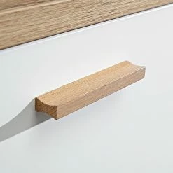 Germania Buffet Neston I - Partiellement en chêne massif - Blanc mat / Imitation chêne de Sanremo -loftscape Boutique sideboard neston i supermatt weiss eiche sonoma dekor 637538