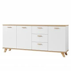 Germania Buffet Neston II - Blanc mat / Imitation chêne de Sanremo