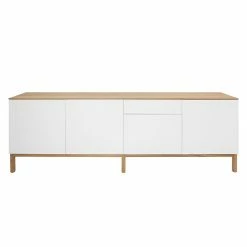 Tenzo Buffet Patch IV - Partiellement en chêne massif - Blanc -loftscape Boutique sideboard patch iv eiche teilmassiv weiss 1557346