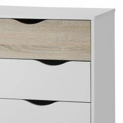 Mørteens Buffet Sunndal - Partiellement en caoutchouc massif - Blanc / Chêne clair -loftscape Boutique sideboard sunndal gummibaum teilmassiv weiss eiche dekor 4753652