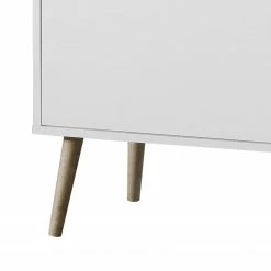 Mørteens Buffet Sunndal - Partiellement en caoutchouc massif - Blanc / Chêne clair -loftscape Boutique sideboard sunndal gummibaum teilmassiv weiss eiche dekor 4753656