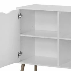Mørteens Buffet Sunndal - Partiellement en caoutchouc massif - Blanc / Chêne clair -loftscape Boutique sideboard sunndal gummibaum teilmassiv weiss eiche dekor 4753676