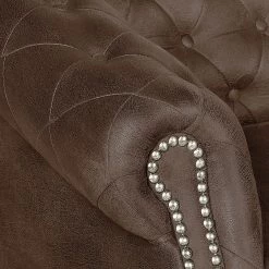 Ars manufacti Canapé Benavente (2 places) - Aspect vieux cuir marron foncé -loftscape Boutique sofa benavente 2 sitzer antiklederoptik dunkelbraun 437399