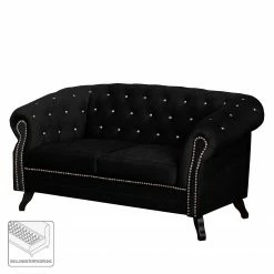 Jack & Alice Canapé Benavente I (2 places) - Noir -loftscape Boutique sofa benavente i 2 sitzer microfaser schwarz 4653104