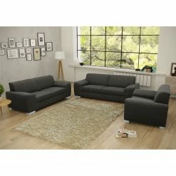 Fredriks Canapé Bollon (3 places) - Tissu - Gris foncé -loftscape Boutique sofa bollon 3 sitzer webstoff dunkelgrau 4155328