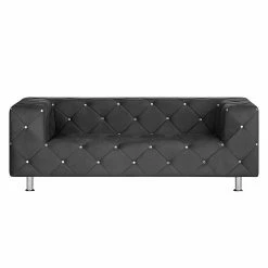 Home Design Canapé Carlotta (2 places) - Microfibre noir -loftscape Boutique sofa carlotta 2 sitzer microfaser schwarz 437687