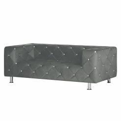 Home Design Canapé Carlotta (2 places) - Microfibre gris acier