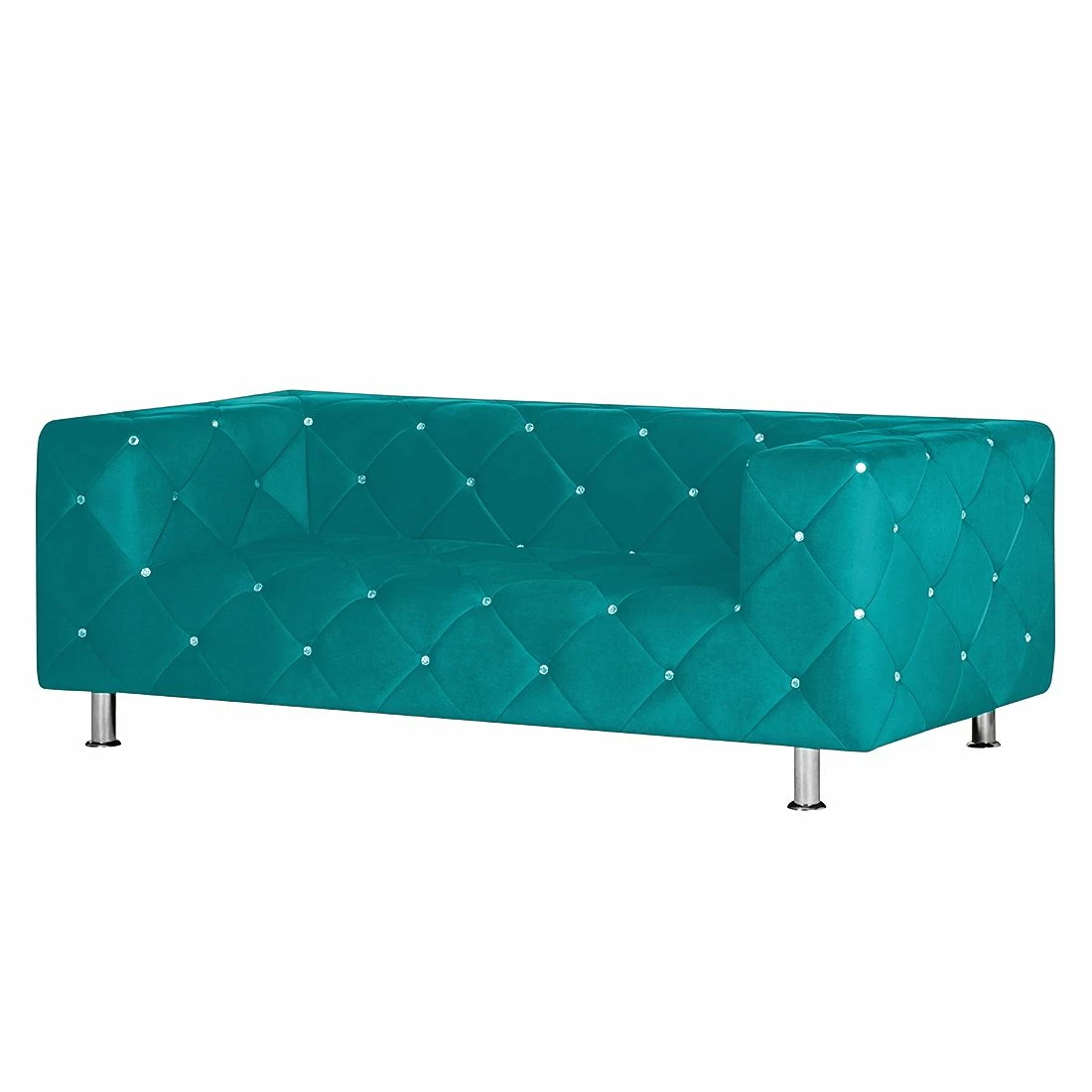 Home Design Canapé Carlotta (2 places) - Microfibre turquoise 3 Home Design Canapé Carlotta (2 places) - Microfibre turquoise