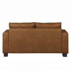Loftscape Canapé Greenwood (2 places) - Aspect cuir vieilli - Microfibre Priya: Cognac -loftscape Boutique sofa greenwood 2 sitzer antiklederlook cognac 4493848