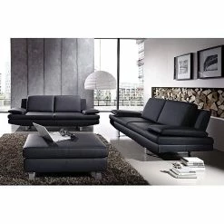 Fredriks Canapé Yovanna (2 places) - Cuir synthétique noir 7 Fredriks Canapé Yovanna (2 places) - Cuir synthétique noir -loftscape Boutique sofa johanna 2 sitzer kunstleder schwarz 243339
