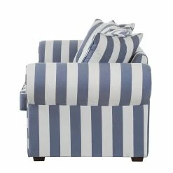 Maison Belfort Canapé Colmar (3 places) - Bleu -loftscape Boutique sofa livia 3 sitzer webstoff blau gestreift 309024