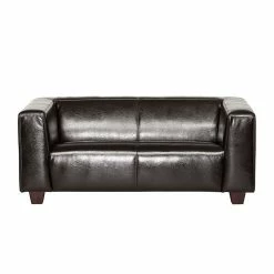 Maison Belfort Canapé Nespolo (2 places) - Cuir synthétique marron foncé -loftscape Boutique sofa nespolo 2 sitzer bycast echtleder dunkelbraun 254147