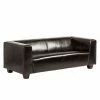 Maison Belfort Canapé Nespolo (3 places) - Cuir véritable / Cuir synthétique - Marron foncé