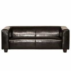 Maison Belfort Canapé Nespolo (3 places) - Cuir synthétique marron foncé -loftscape Boutique sofa nespolo 3 sitzer bycast kunstleder dunkelbraun 4576976