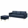 Mørteens Canapé Saluda (3 places avec repose-pied - Tissé à plat - Bleu foncé -loftscape Boutique sofa saluda 3 sitzer mit hocker flachgewebe dunkelblau 4723256